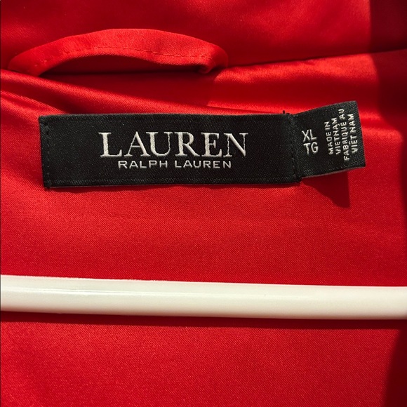 Ralph Lauren Womens Jacket Red L Satin Down Puffer Lipstick Winter - Picture 7 of 10